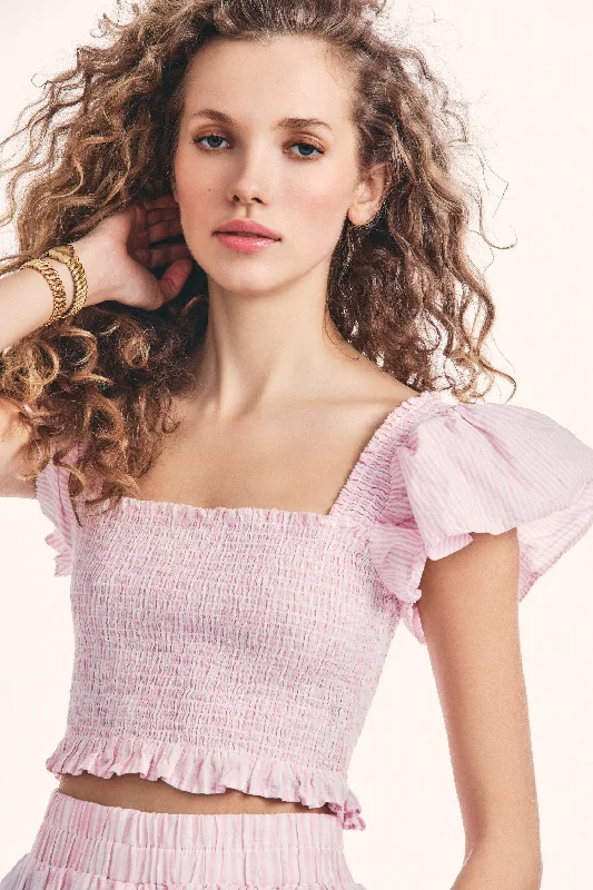 Wallace Crop Top - PINK PAPERSHELL