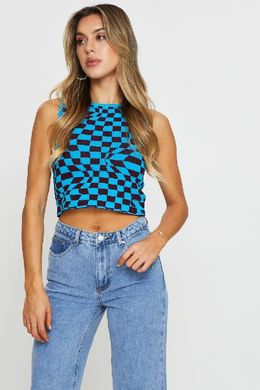 Check Crop Top