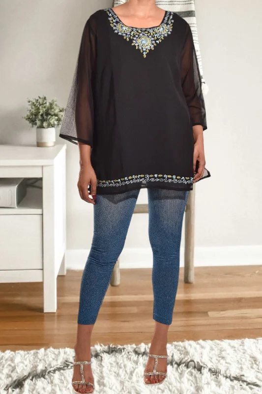 Black Chiffon Blouse