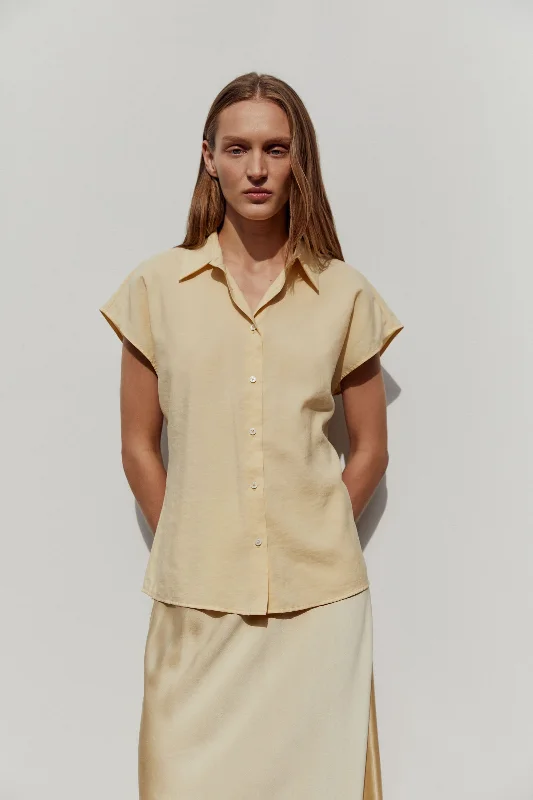 Heather Silk Short Sleeve Shirt