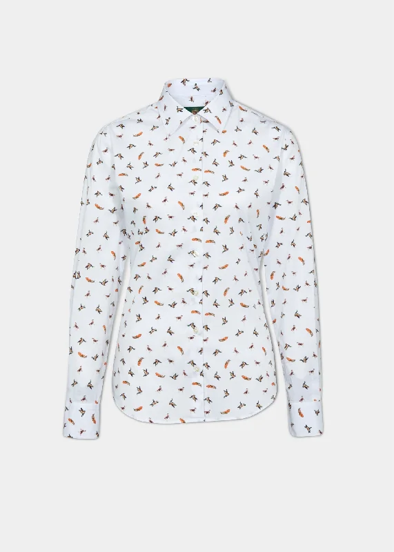 Lawen Ladies Printed Cotton Shirt - Dog & Duck Design