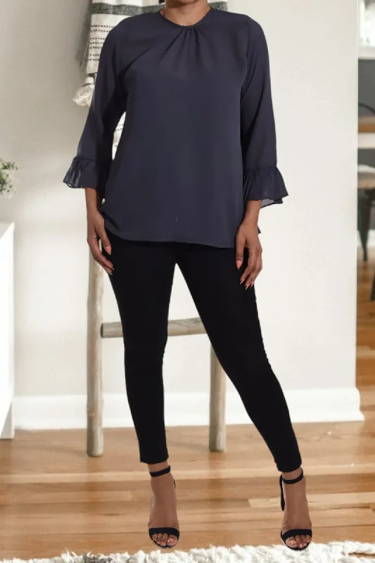 Charcoal Chiffon Blouse