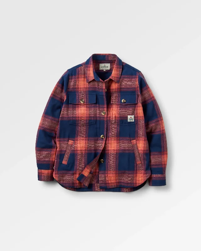 Stella Organic Cotton LS Shirt - Rich Navy/ Red Ochre Check