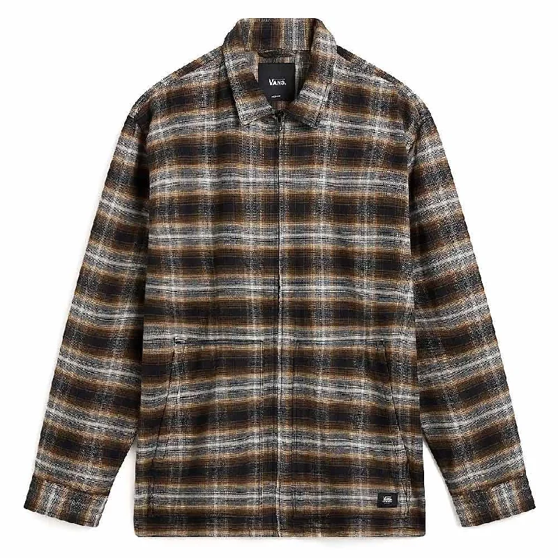 Vans Montwood Zip Flannel Shirt - Black and Sepia